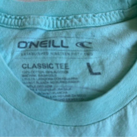 O'Neill | Turquoise & Black Classic Logo Tee "The Original O'Neill" | Size Large - Picture 7 of 10